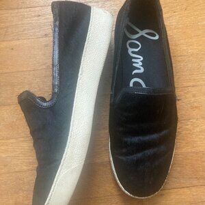 Sam Edelman Becker Black Calf Hair Slip On Casual Sneaker Women's Sz 10.5 M